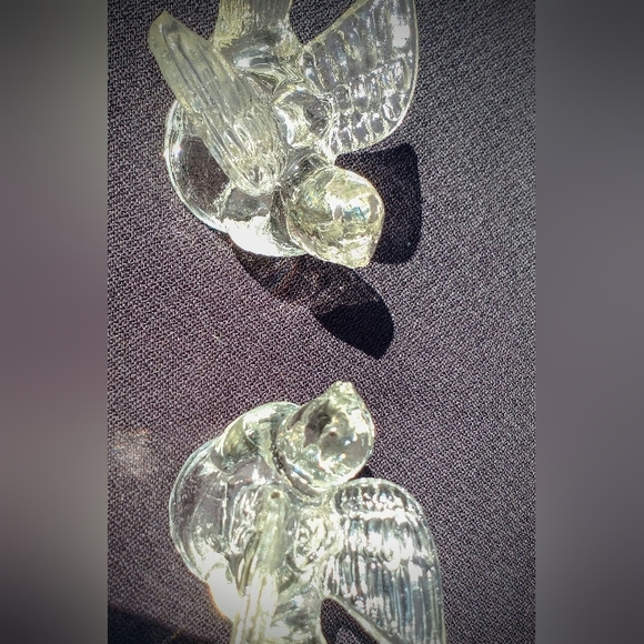 Beidermann Vintage Glass Mini Candle Holders - Vintage Crystal Doves - Picture 3 of 11